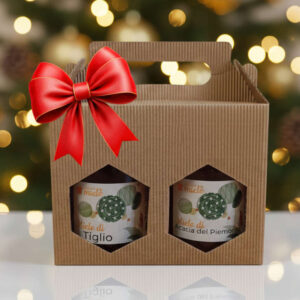 Cauda Miele, confezione regalo per Natale 2025. 2 vasi da 500g