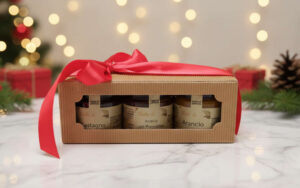 Cauda Miele, confezione regalo per Natale 2025. 3 vasi da 100g