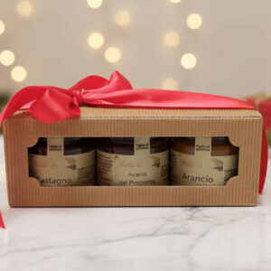 Cauda Miele, confezione regalo per Natale 2025. 3 vasi da 100g
