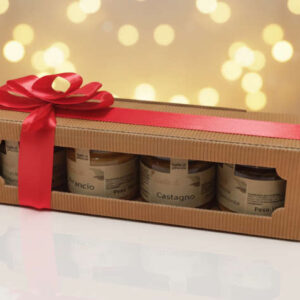 Cauda Miele, confezione regalo per Natale 2025. 4 vasi da 100g