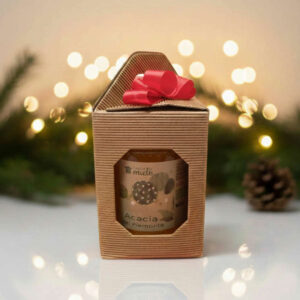 Cauda Miele, confezione regalo per Natale 2025. Vaso miele Acacia 1000g